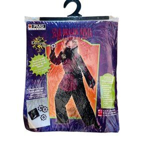 Dragon Ninja Childrens Costume W/ Jump Suit Face Veil Waist Apron & Gloves - M (